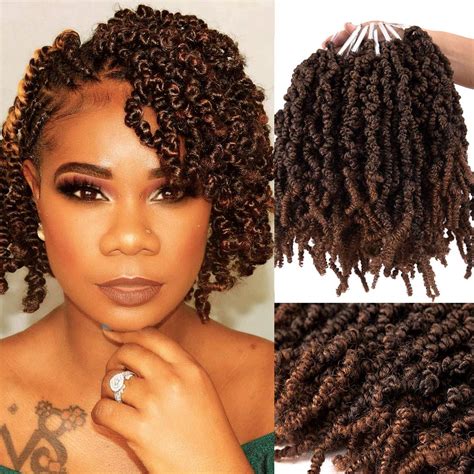 Buy 3 Packs Short Curly Spring Pre-twisted Braids Syntheti Crochet Hair ...
