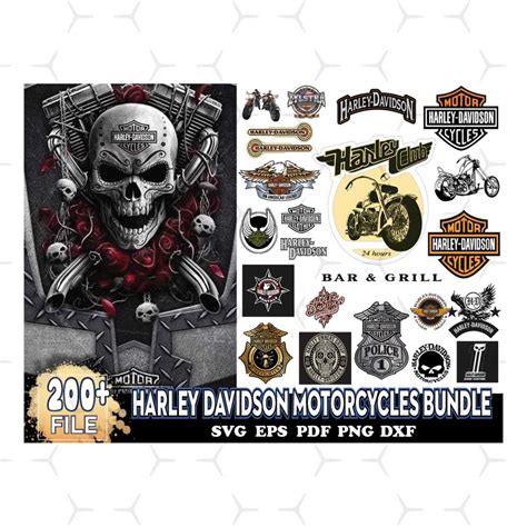 200 Harley Davidson Motorcycles Bundle Svg, Harley Logo Svg | Inspire ...