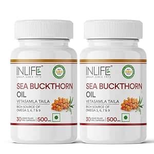 INLIFE Sea Buckthorn Oil Capsules 500mg | Rich in Omega 3 6 7 9 ...
