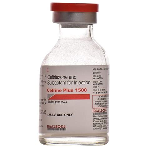 Cefrine Plus 1500 - Vial 1.5g Injection : Amazon.in: Health & Personal Care