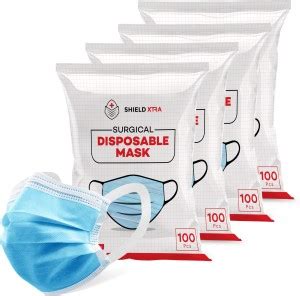 SHIELD XTRA 3 Ply -Surgical Face Mask Pouch with Soft Fabric Earloop ...