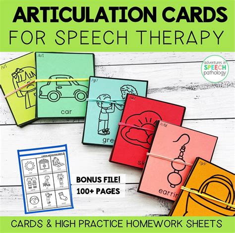 Speech Therapy Articulation Cards & Sheets