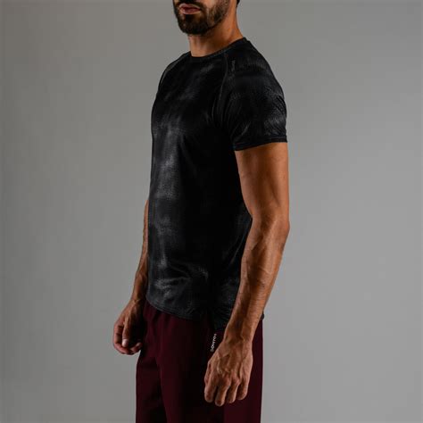 Men's Regular-Fit Rapid Dry Cardio Gym T-Shirt - Mottled Grey