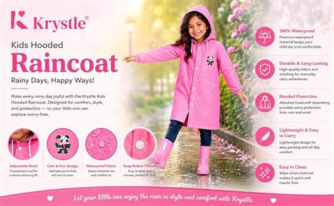 Krystle Kid's Boy's PVC Full Sleeve With Hooded PPlain Raincoat (Blue ...
