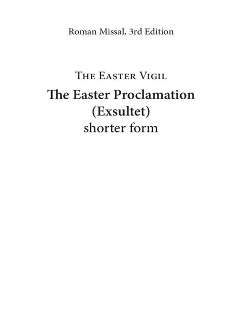 2012-2026 UK Liturgy Office The Easter Proclamation (Exsultet) Shorter ...