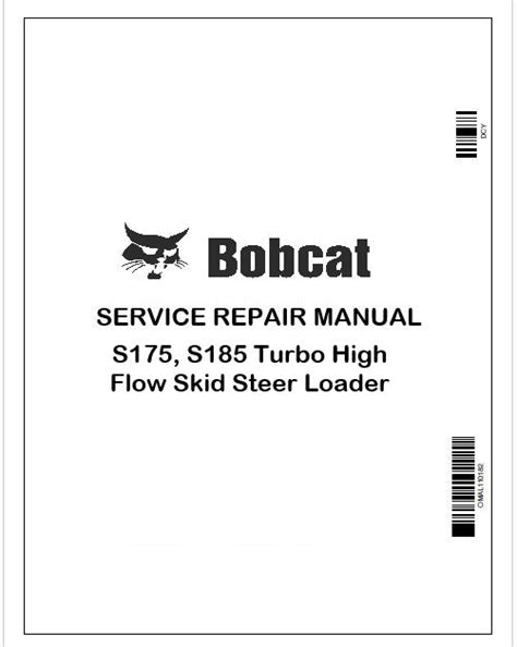 Bobcat S175 S185 Turbo High Flow Skid Steer Manual PDF