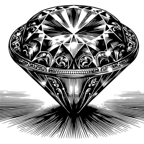A black and white drawing of a diamond shaped diamond | Premium Photo