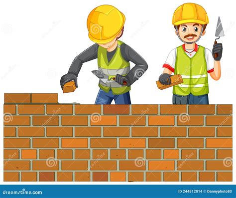 Personaje De Dibujos Animados De Trabajadores De Construcción ...