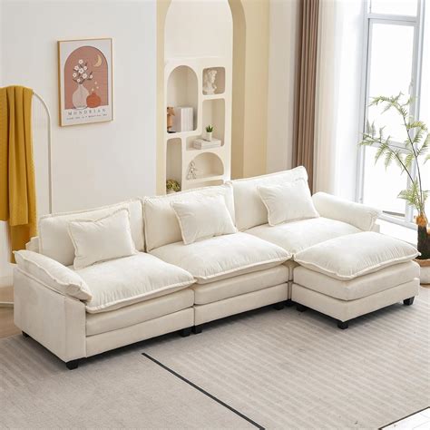 Amazon.com: VUYUYU L Shape Sofa Comfy Sectional Cloud Couch for Living ...