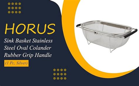 HORUS Large Over The Sink Colander, 18/8 Stainless Steel Fine Mesh ...