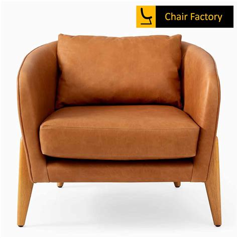 Alyona French Style Genuine Leather Arm Chair for Large Spaces ...