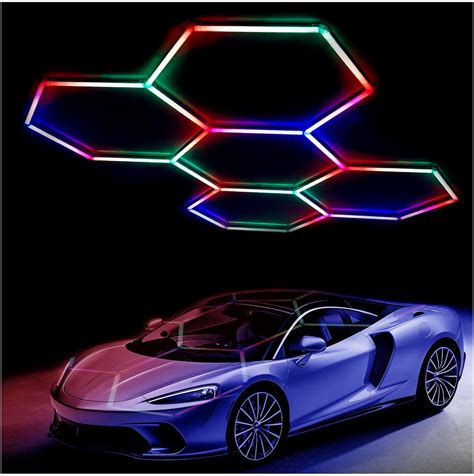 Amazon.com: SCONPARK RGB Hexagon Garage Lights, Large Size Hex Lights ...