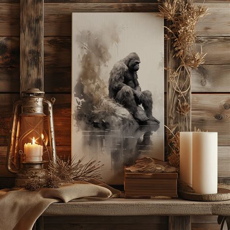 Bigfoot Canvas Digital Print Bigfoot Art, Bigfoot Painting, Sasquatch ...