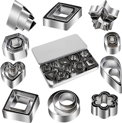 Amazon.com: Ultra Cuisine Mini Cookie Cutter Shapes Set - 24 Small ...