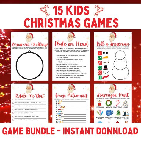 Kids Christmas Game Bundle | 15 Christmas Party Games | Printable ...