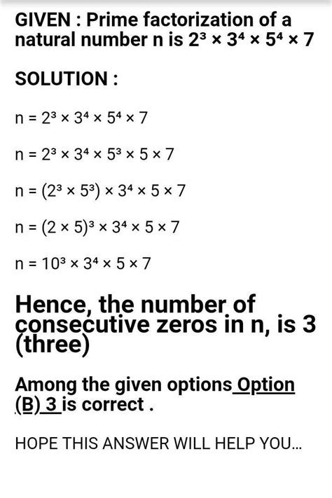 if n=2³×3⁴×7×(15)⁵,then find the number of consecutive zeroes in ...