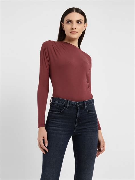 Women's Solid Asymmetrical Neck Top – Levis India Store