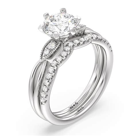 Vintage Six Prong Side Stone 2 1/20 CTTW Round Cut Lab Grown Diamond ...