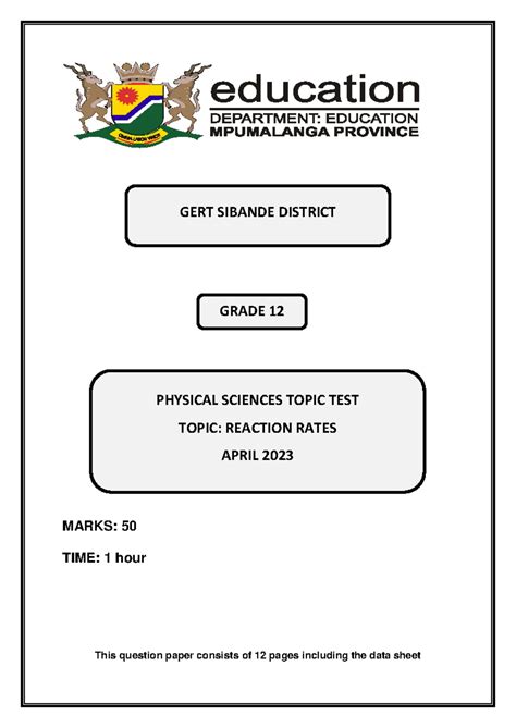 Physical Sciences P1 Grade 12 FS DoE 2025: Electric Circuits Terms ...