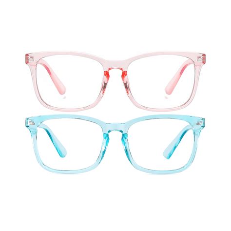 4Flaunt WINGZ Pack Of 2 Blue Light Blocking Computer Glasses - Pink & Blue