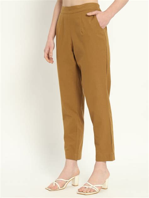 COFFEE BROWN COTTON PANTS | SKYTICK