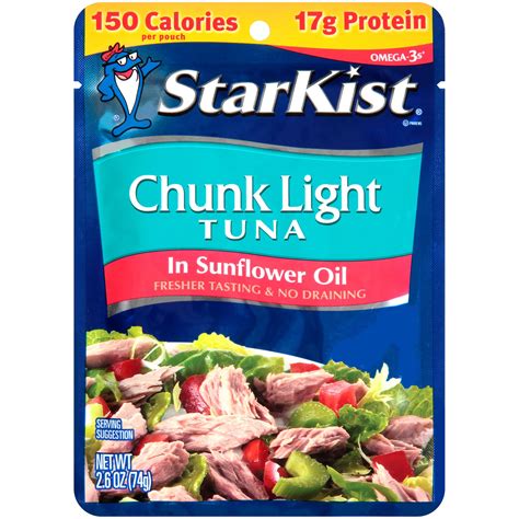 StarKist Chunk Light Tuna in Sunflower Oil, 2.6 oz Pouch - Walmart.com ...