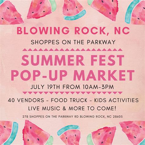 Blowing Rock Summer Fest Pop-Up Market (July 19th) - Eventeny