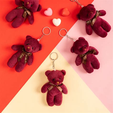 Shop Teddy Keychain – Small Pink Plush Bear Charm | Zappy Box – The ...