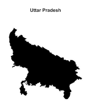 Uttar pradesh outline map | Premium Vector