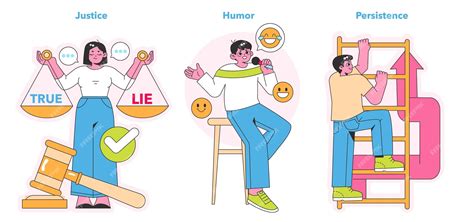 Character strengths set scales of justice the joy of humor and the ...