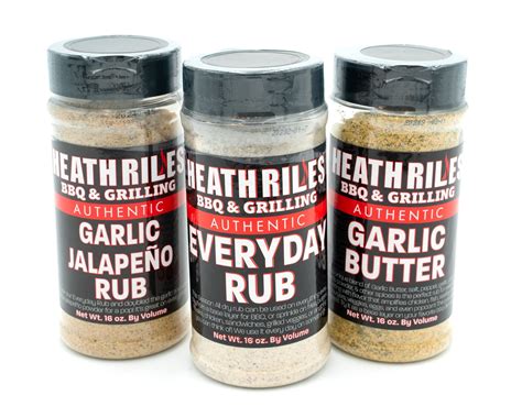 Heath Riles - Dry Rub 3 Pack (Garlic Jalapeño, Everyday, Garlic Butter ...