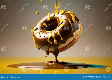 AI GENERATIVE, Delicious Chocolate-dipped Donuts Fly through the Air ...