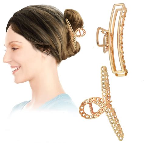 VAGHBHATT Large Metal Hair Clips - 4 Inch Large Claw Clips for Women ...