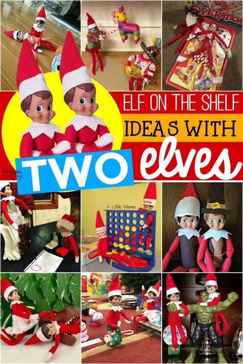 an image of elfs with two elves on the shelf and text overlay reads elf ...