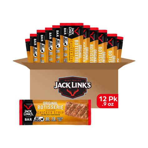 Jack Link's Meat Bars, Rotisserie Chicken, 12 Count - 8g of Protein and ...