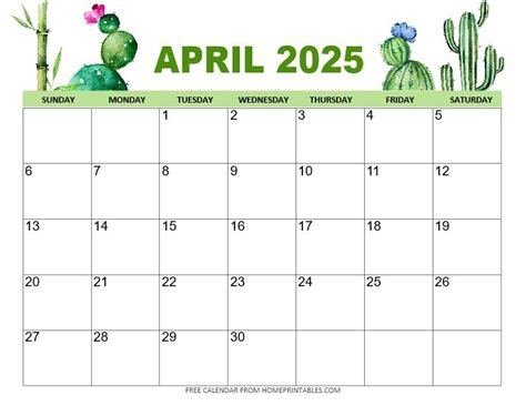 April 2025 Calendar - 31 Best Free Printables for You! - Home Printables