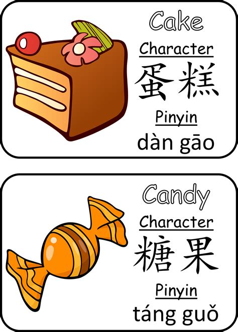 Mandarin Chinese Foods Flashcards - 101 Food Vocabulary flash cards ...