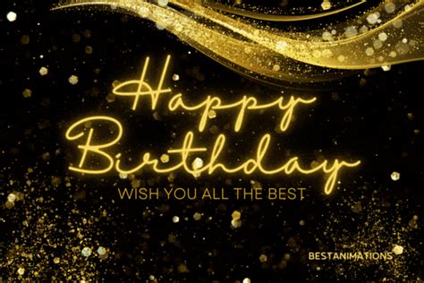 Gold Sparkle Happy Birthday Gif