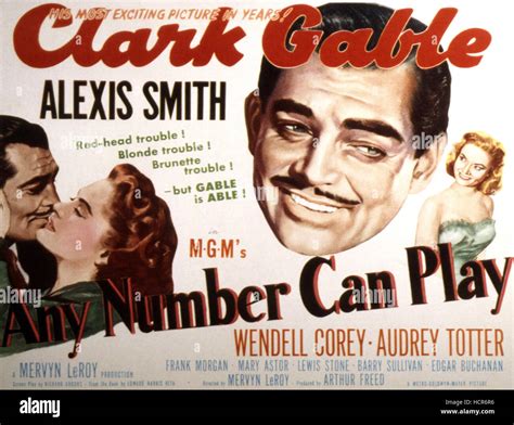 ANY NUMBER CAN PLAY, Clark Gable, Alexis Smith, Audrey Totter, 1949 ...