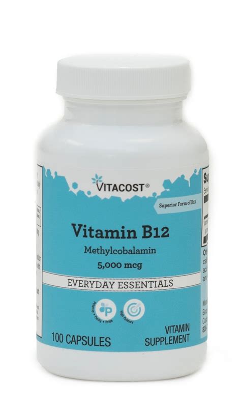 Vitacost Vitamin B-12 Methylcobalamin -- 5000 mcg - 100 Capsules - Vitacost