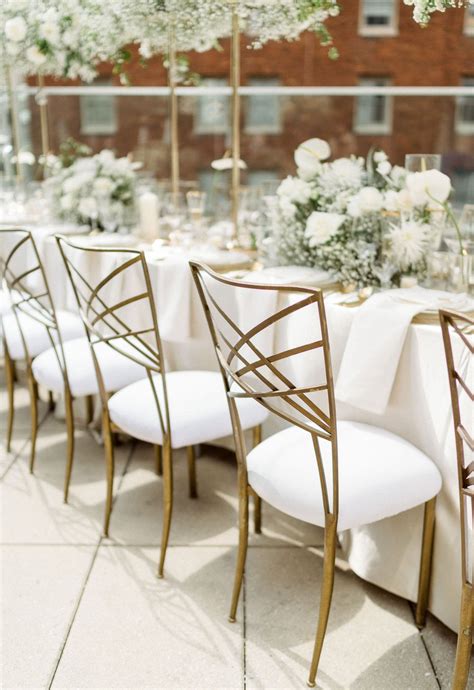 White and Gold Wedding Chairs