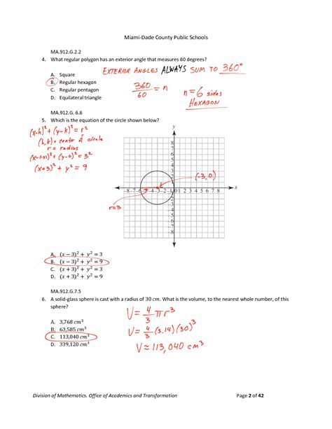 SOLUTION: Geometry EOC Practice Test Solutions (Complete) - Studypool