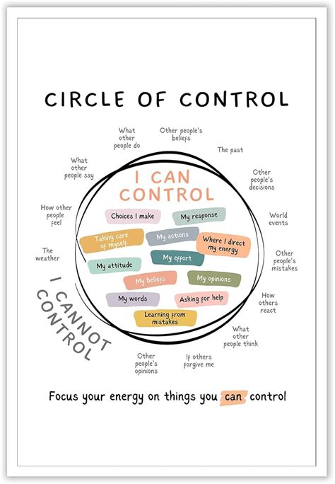 Osdfem Circle of Control Mental Health Poster - What I Can and Cannot ...