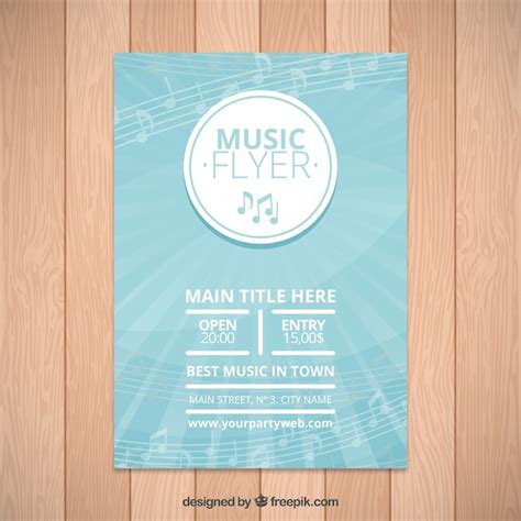 Music festival brochure with musical notes | Free Vector