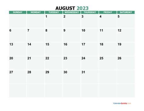 August 2023 Calendars | Calendar Quickly