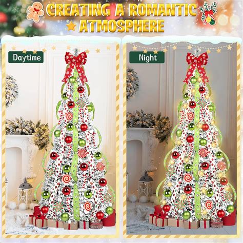 FHOZGECY Pre Lit Pop Up Christmas Tree, 6FT Flocked India | Ubuy