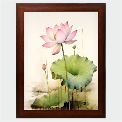 Lotus Painting Digital Reprint Trendy Fancy Room Home Office Wall ...