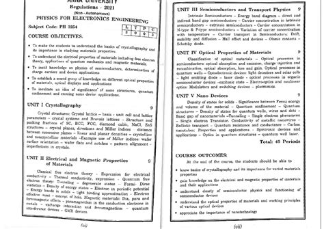 PEE Physics for Electronics Communication Engineering - Regulations ...