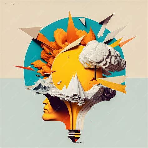 Premium Photo | Brainstorm whit new creative ideas art collage illustration
