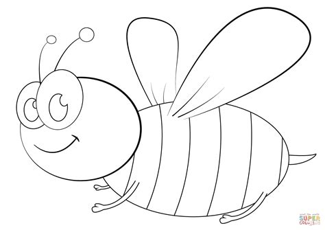 Cartoon Bee coloring page | Free Printable Coloring Pages